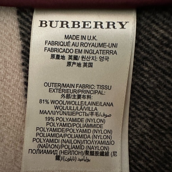 BURBERRY Wool Burgundy Peacoat Tailored Fit M - Picture 6 of 7